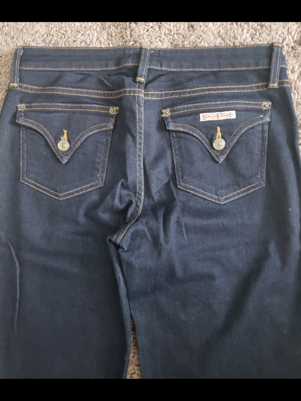 Hudson Dark Blue Denim Flare Classic Back Pocket Detail